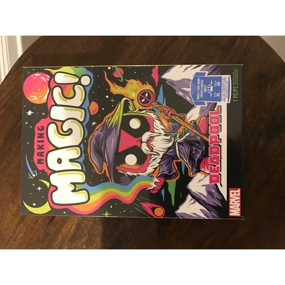 Sealed Deadpool Blacklight Pop! Tee Size Large and Extra Large